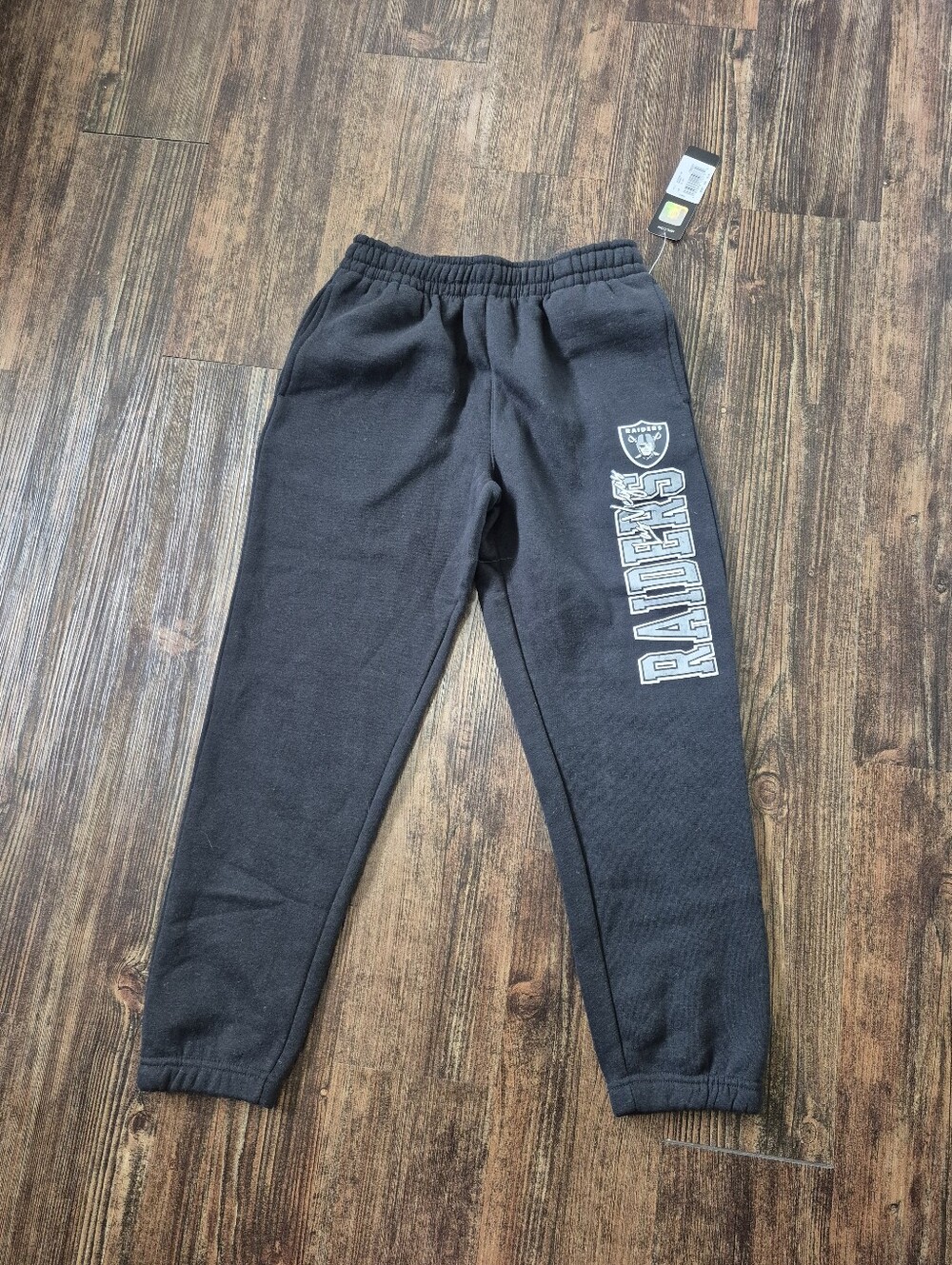 Boys Medium Las Vegas Raiders Fleece Joggers Black Sweatpants NWT